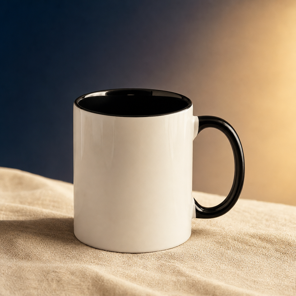 11oz Ceramic Coffee Mug (Black Accent)